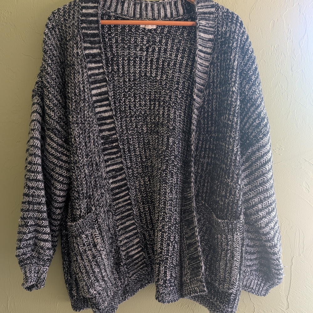 Cozy Black and White Knit Sweater